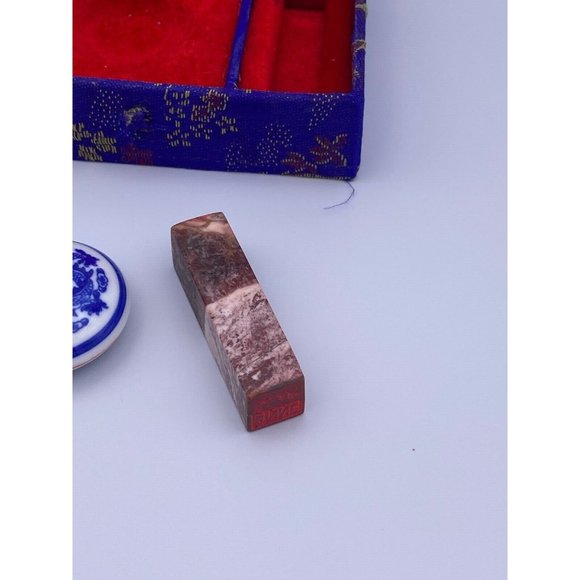 Chop and Red Paste Ink Set Chinese Stamp Seal Carving Soapstone Name Stamp Anne - Picture 4 of 7